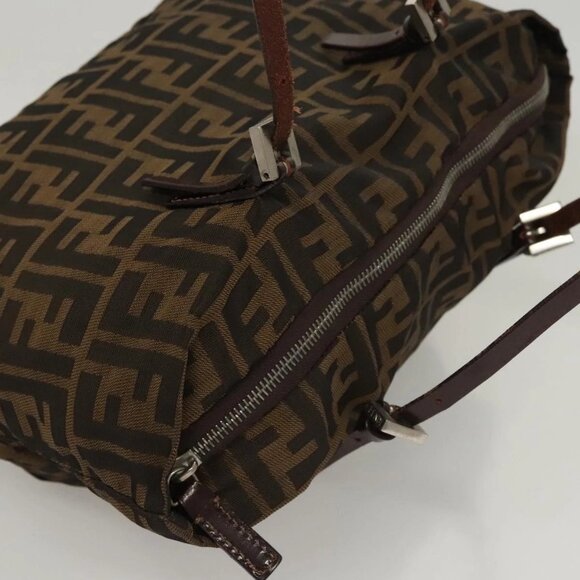 FENDI Zucca Canvas Hand Bag Black Brown Auth ep8782 - Picture 6 of 16